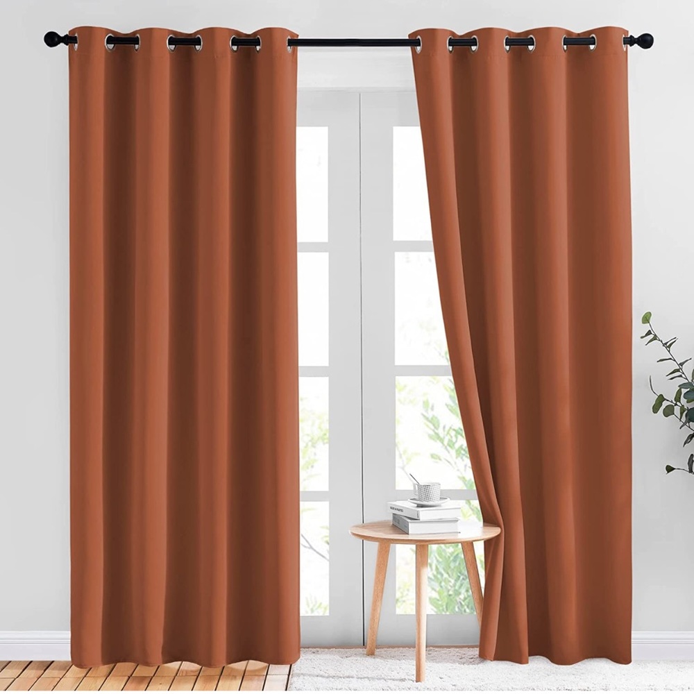 Burnt Orange Curtains (2 panels)